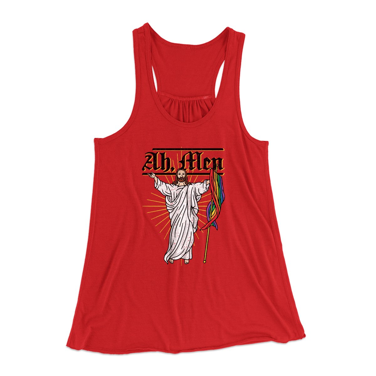 Ah, Men Women's Flowey Tank Top Red | Funny Shirt from Famous In Real Life