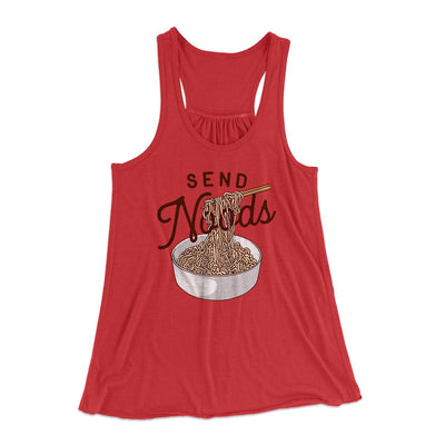 Send Noods Funny Women's Flowey Tank Top Red | Funny Shirt from Famous In Real Life