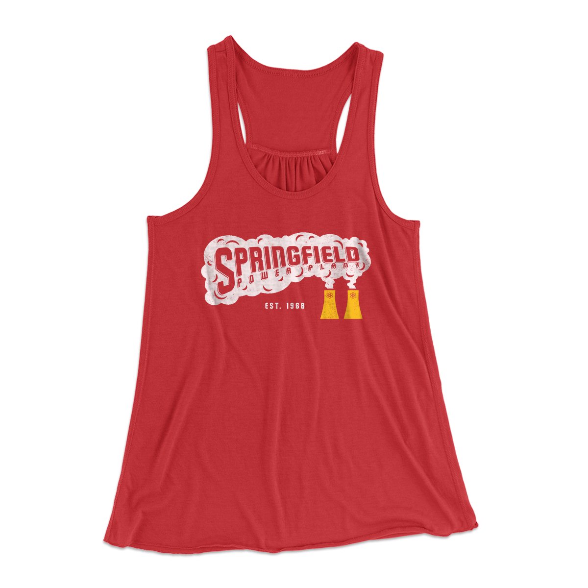 Springfield Power Plant Women's Flowey Tank Top Red | Funny Shirt from Famous In Real Life