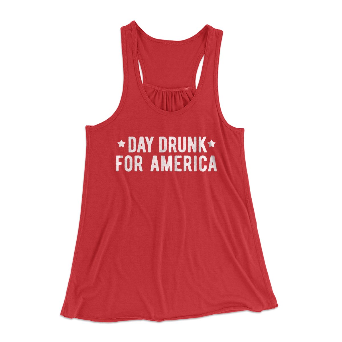 Day Drunk For America Women's Flowey Tank Top | Funny Shirt from Famous In Real Life