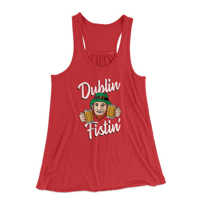 Dublin Fistin' Women's Flowey Tank Top Red | Funny Shirt from Famous In Real Life
