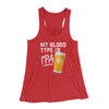 My Blood Type Is IPA Women's Flowey Tank Top Red | Funny Shirt from Famous In Real Life