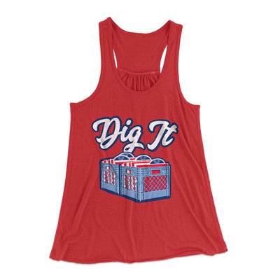 Dig It - Record Crate Women's Flowey Tank Top Red | Funny Shirt from Famous In Real Life