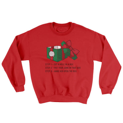 Dick In A Box Ugly Sweater Red | Funny Shirt from Famous In Real Life