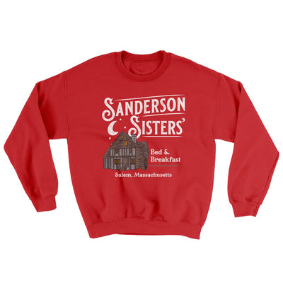 Sanderson Sisters' Bed & Breakfast Ugly Sweater Red | Funny Shirt from Famous In Real Life