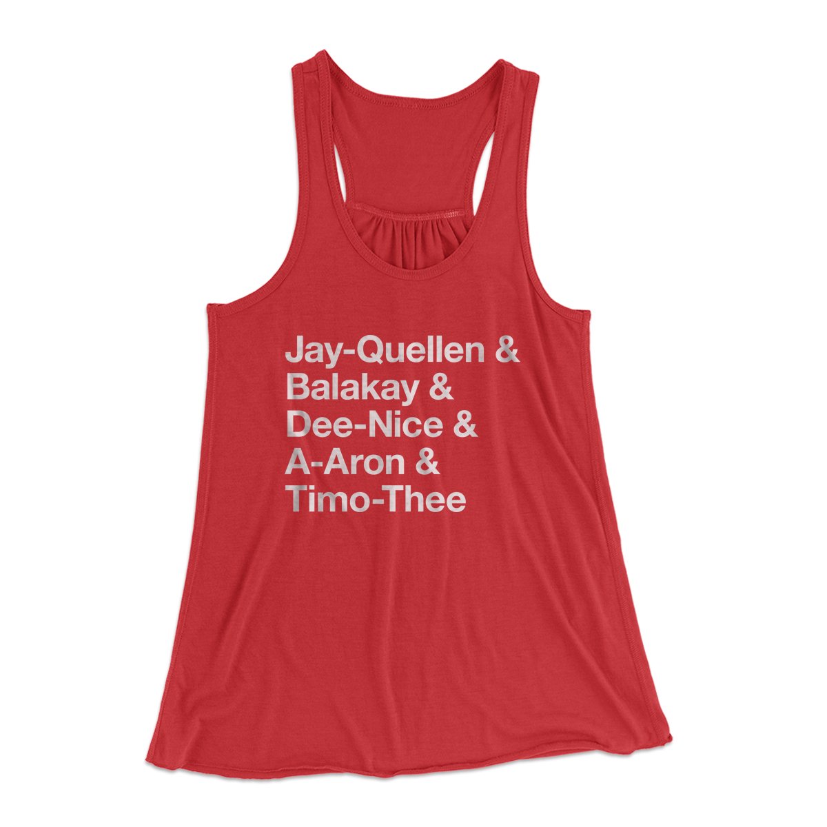 Substitute Teacher Names Women's Flowey Tank Top | Funny Shirt from Famous In Real Life