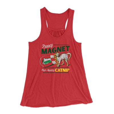 Pussy Magnet Funny Women's Flowey Tank Top Red | Funny Shirt from Famous In Real Life