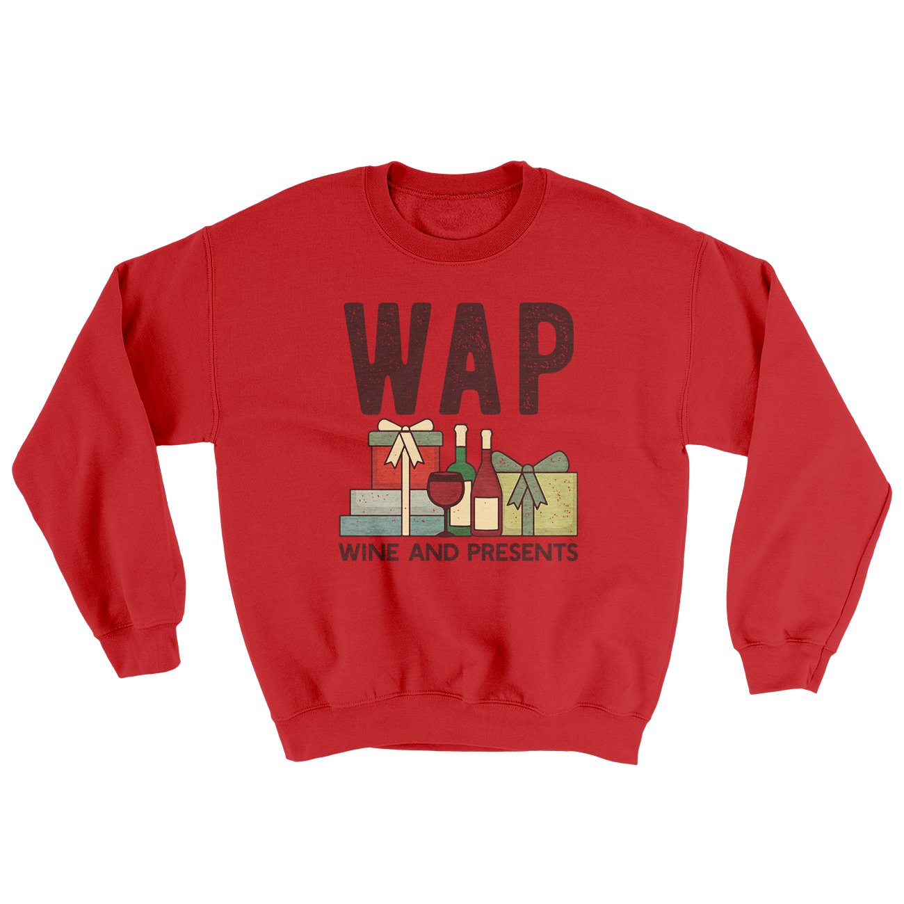 WAP- Wine & Presents Ugly Sweater | Funny Shirt from Famous In Real Life