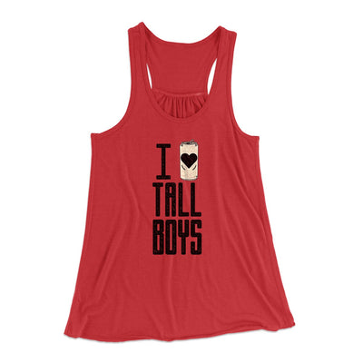 I Love Tall Boys Women's Flowey Tank Top Red | Funny Shirt from Famous In Real Life