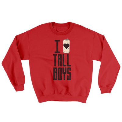 I Love Tall Boys Ugly Sweater Red | Funny Shirt from Famous In Real Life