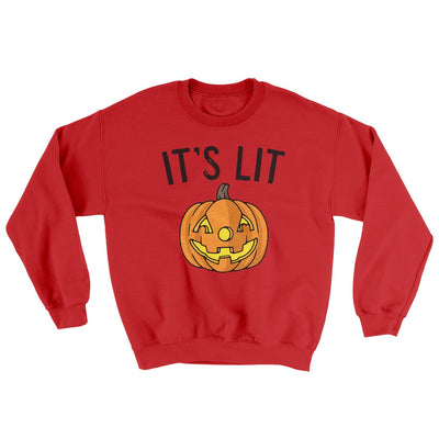 It's Lit Jack-O-Lantern Ugly Sweater Red | Funny Shirt from Famous In Real Life