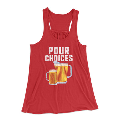 Pour Choices Women's Flowey Tank Top Red | Funny Shirt from Famous In Real Life