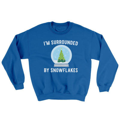 I'm Surrounded By Snowflakes Ugly Sweater Royal | Funny Shirt from Famous In Real Life