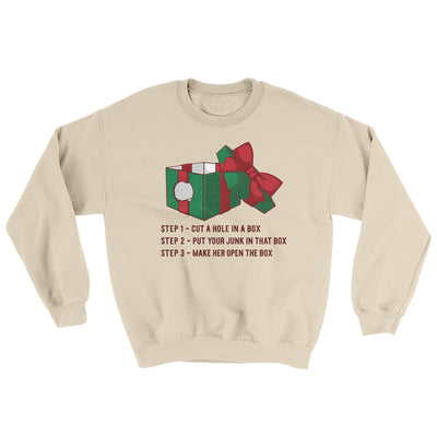 Dick In A Box Ugly Sweater Sand | Funny Shirt from Famous In Real Life