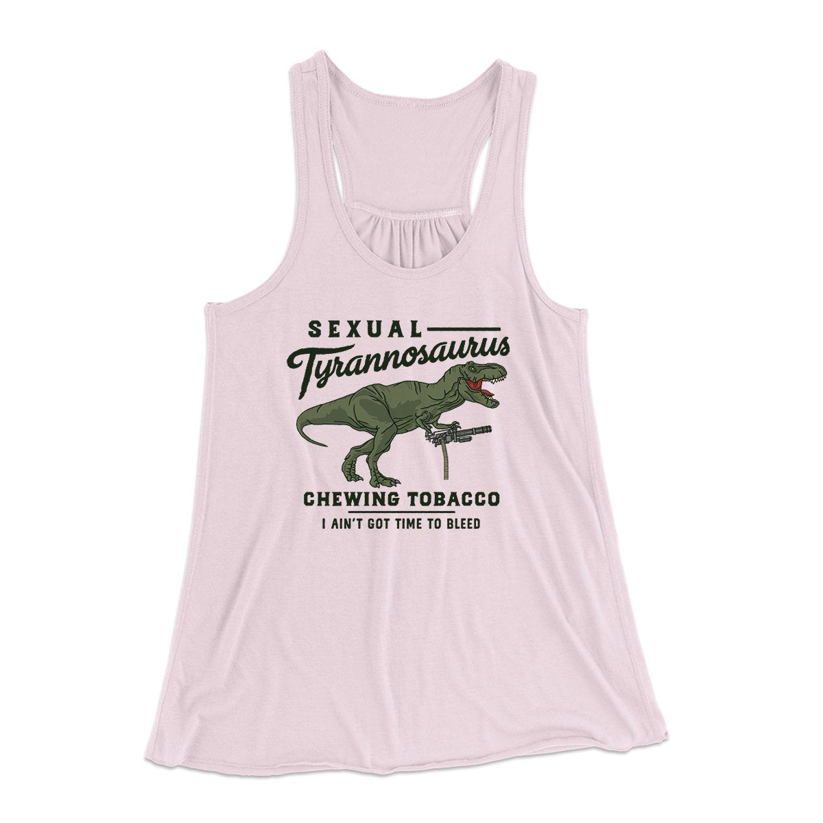 Sexual Tyrannosaurus Chewing Tobacco Women's Flowey Tank Top | Funny Shirt from Famous In Real Life