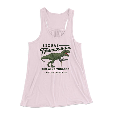 Sexual Tyrannosaurus Chewing Tobacco Women's Flowey Tank Top Soft Pink | Funny Shirt from Famous In Real Life