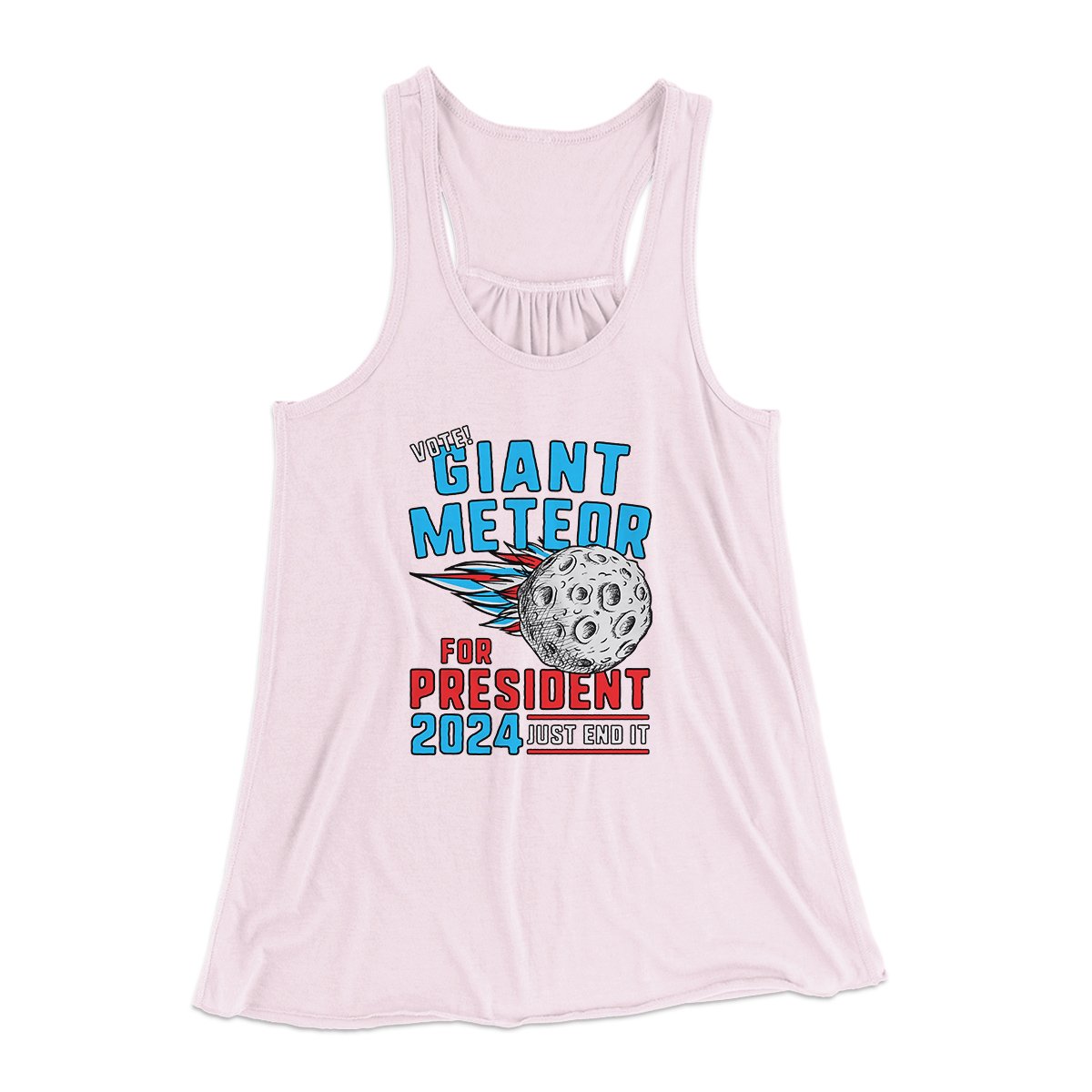 Giant Meteor 2024 Women's Flowey Tank Top Soft Pink | Funny Shirt from Famous In Real Life