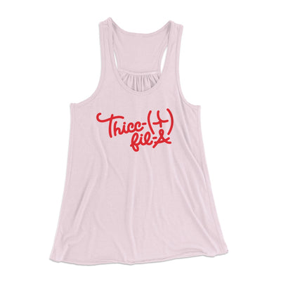 Thicc-Fil-A Funny Women's Flowey Tank Top Soft Pink | Funny Shirt from Famous In Real Life