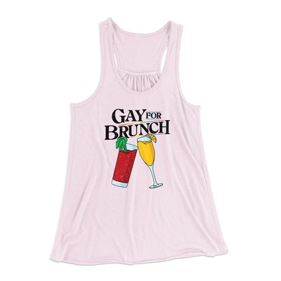 Gay for Brunch Women's Flowey Tank Top Soft Pink | Funny Shirt from Famous In Real Life