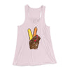Peace Sign Hand Turkey Funny Thanksgiving Women's Flowey Tank Top Soft Pink | Funny Shirt from Famous In Real Life