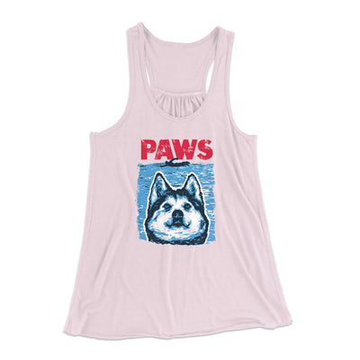 PAWS Dog Women's Flowey Tank Top Soft Pink | Funny Shirt from Famous In Real Life