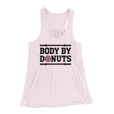 Body By Donuts Women's Flowey Tank Top Soft Pink | Funny Shirt from Famous In Real Life