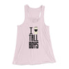 I Love Tall Boys Women's Flowey Tank Top Light Pink | Funny Shirt from Famous In Real Life