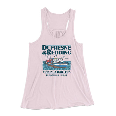 Dufresne & Redding Fishing Charters Women's Flowey Tank Top Soft Pink | Funny Shirt from Famous In Real Life
