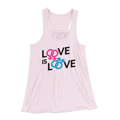 Love is Love Women's Flowey Tank Top Soft Pink | Funny Shirt from Famous In Real Life