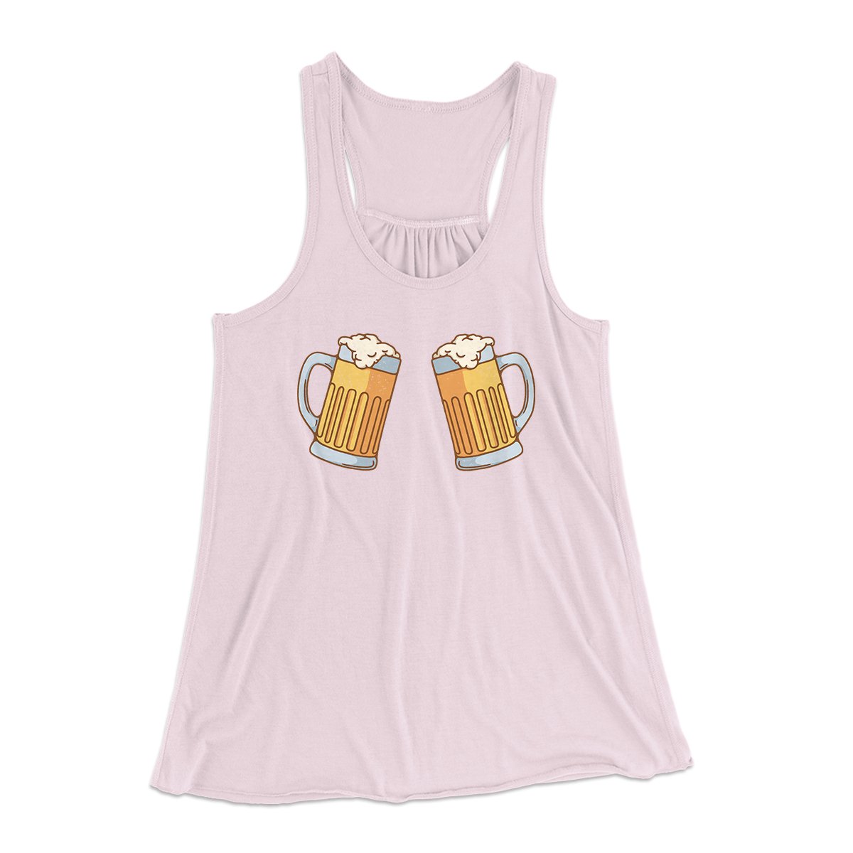 Beer Bra Women's Flowey Tank Top Light Pink | Funny Shirt from Famous In Real Life