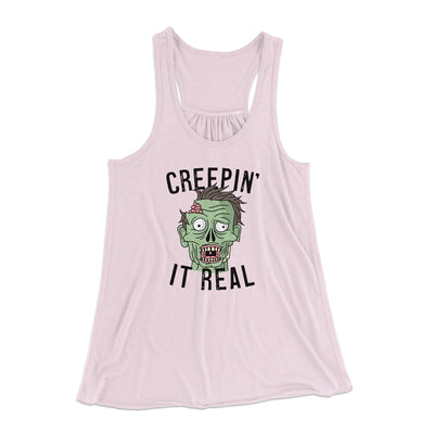 Creepin' It Real Women's Flowey Tank Top Soft Pink | Funny Shirt from Famous In Real Life