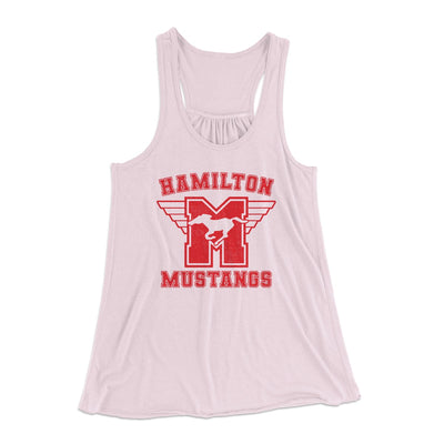 Hamilton Mustangs Women's Flowey Tank Top Soft Pink | Funny Shirt from Famous In Real Life