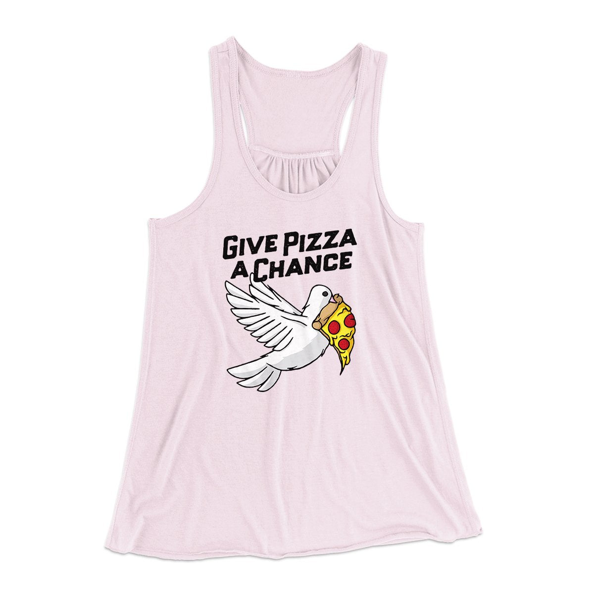 Give Pizza A Chance Women's Flowey Tank Top | Funny Shirt from Famous In Real Life