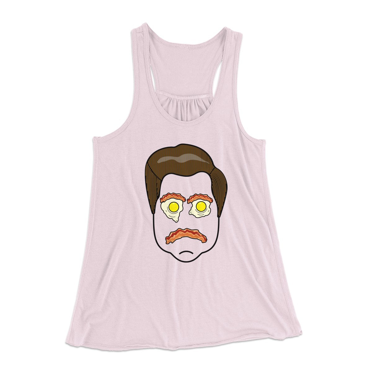 King of Breakfast Women's Flowey Tank Top Soft Pink | Funny Shirt from Famous In Real Life