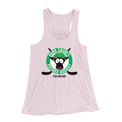 Park County Peewee Hockey Women's Flowey Tank Top Soft Pink | Funny Shirt from Famous In Real Life