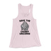 Save The Chubby Unicorns Funny Women's Flowey Tank Top Soft Pink | Funny Shirt from Famous In Real Life