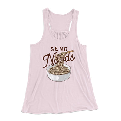 Send Noods Funny Women's Flowey Tank Top Soft Pink | Funny Shirt from Famous In Real Life