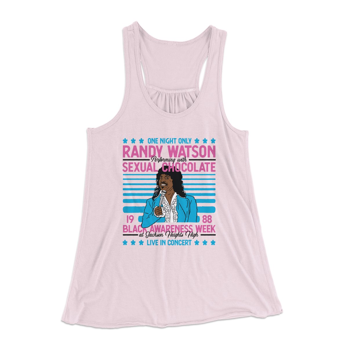 Randy Watson Sexual Chocolate Women's Flowey Tank Top Soft Pink | Funny Shirt from Famous In Real Life