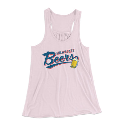Milwaukee Beers Women's Flowey Tank Top Soft Pink | Funny Shirt from Famous In Real Life