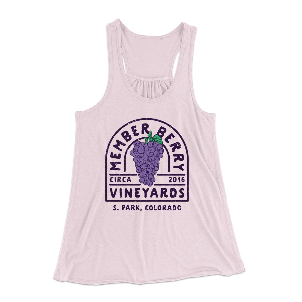 Member Berry Vineyards Women's Flowey Tank Top Soft Pink | Funny Shirt from Famous In Real Life