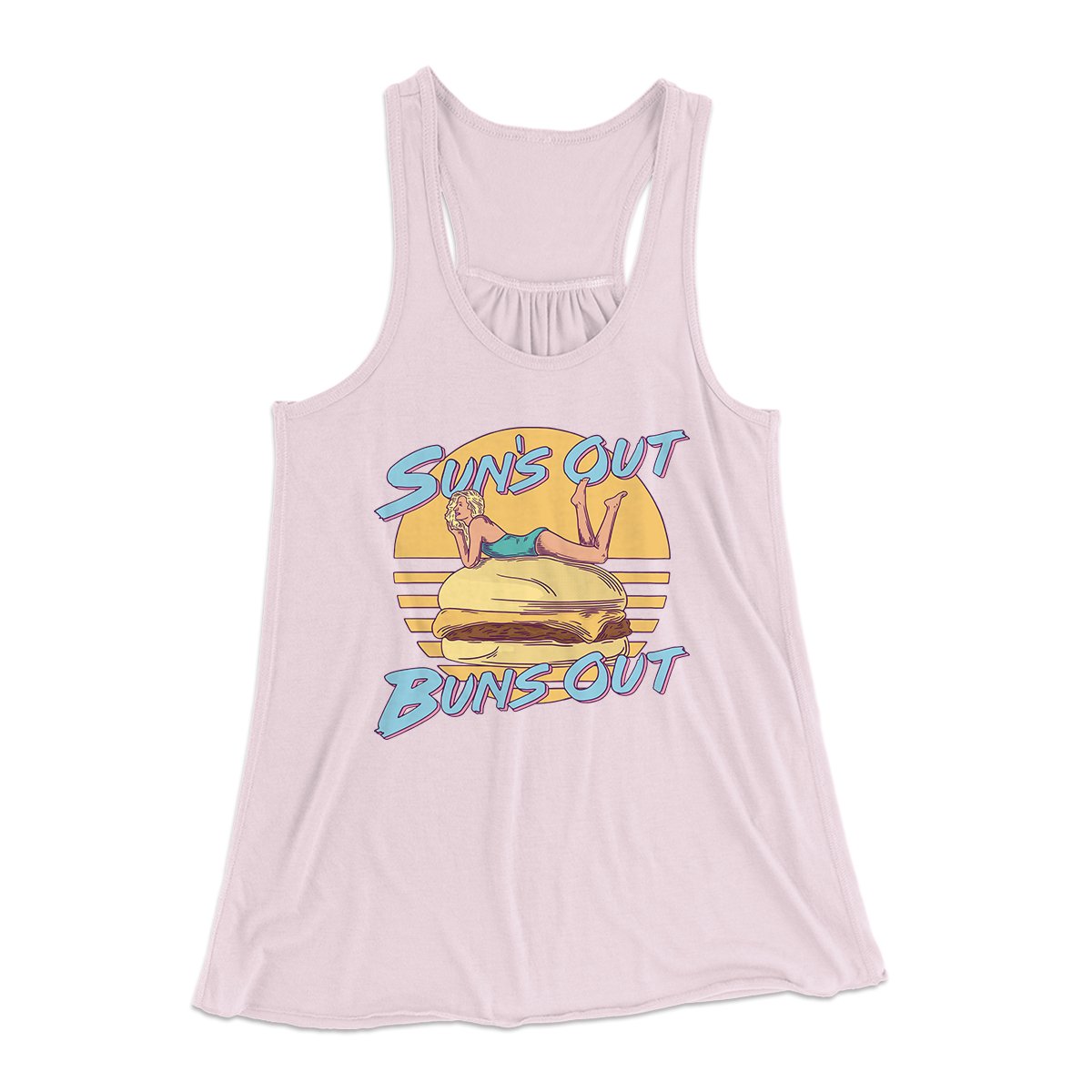 Sun's Out Buns Out Funny Women's Flowey Tank Top | Funny Shirt from Famous In Real Life