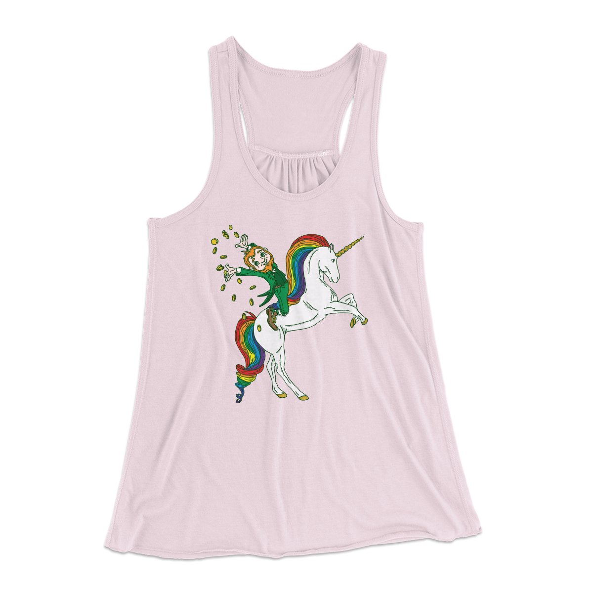 Leprechaun Unicorn Jockey Women's Flowey Tank Top | Funny Shirt from Famous In Real Life