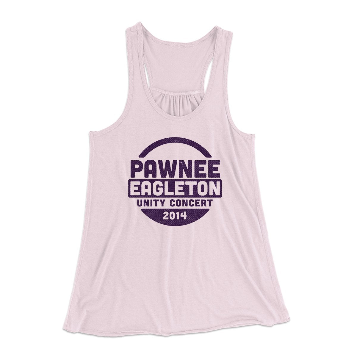 Pawnee Eagleton Unity Concert Women's Flowey Tank Top Soft Pink | Funny Shirt from Famous In Real Life