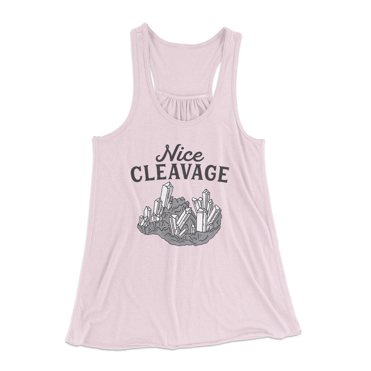 Nice Cleavage Women's Flowey Tank Top Soft Pink | Funny Shirt from Famous In Real Life