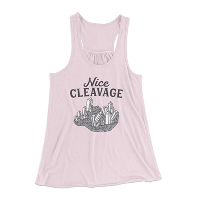 Nice Cleavage Women's Flowey Tank Top Soft Pink | Funny Shirt from Famous In Real Life