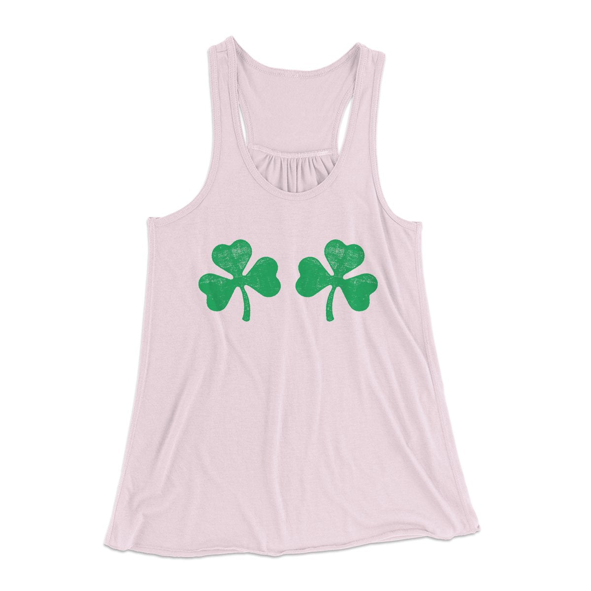 Shamrock Bra Women's Flowey Tank Top Soft Pink | Funny Shirt from Famous In Real Life