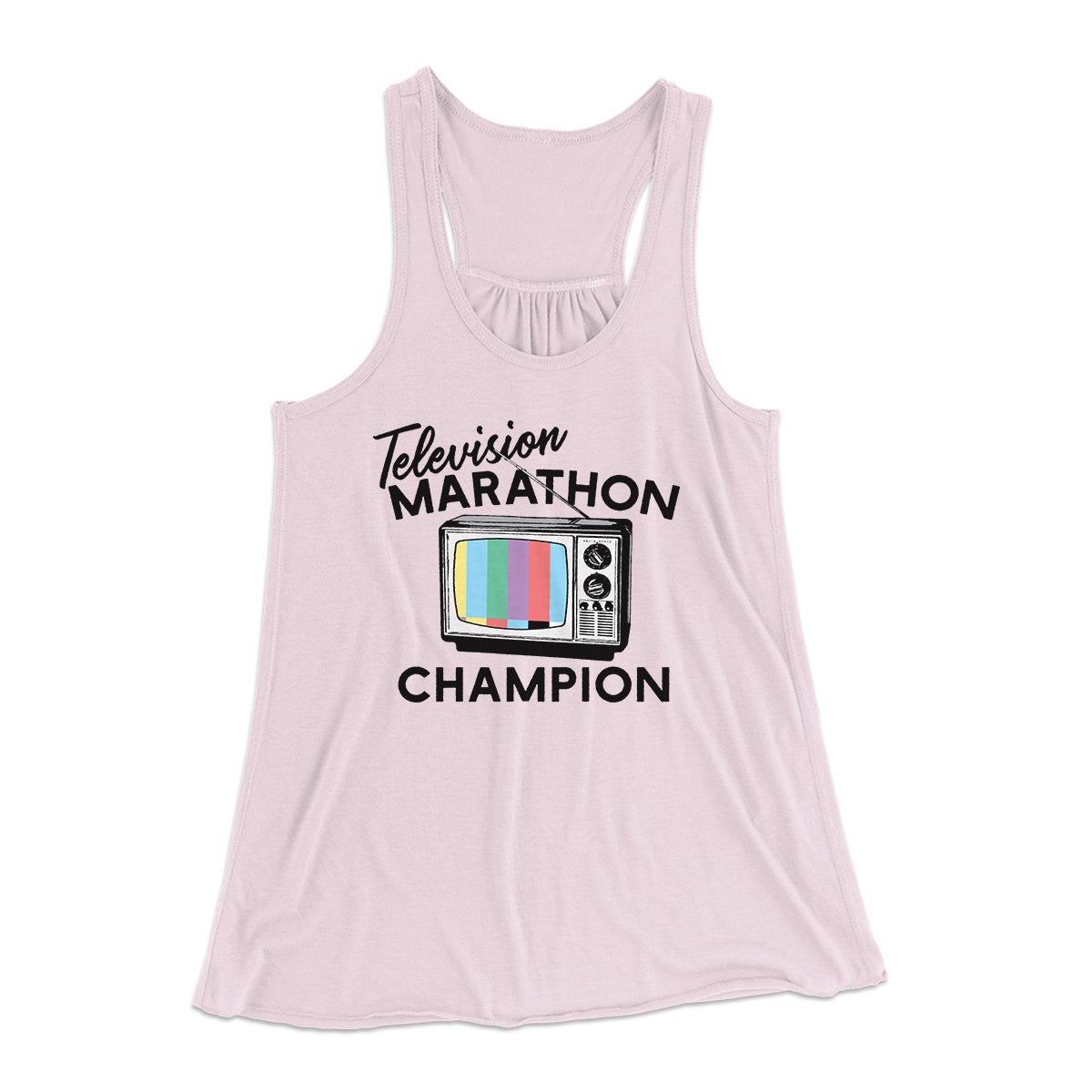 Television Marathon Champion Funny Women's Flowey Tank Top | Funny Shirt from Famous In Real Life