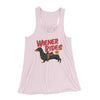 Wiener Rides Women's Flowey Tank Top Soft Pink | Funny Shirt from Famous In Real Life