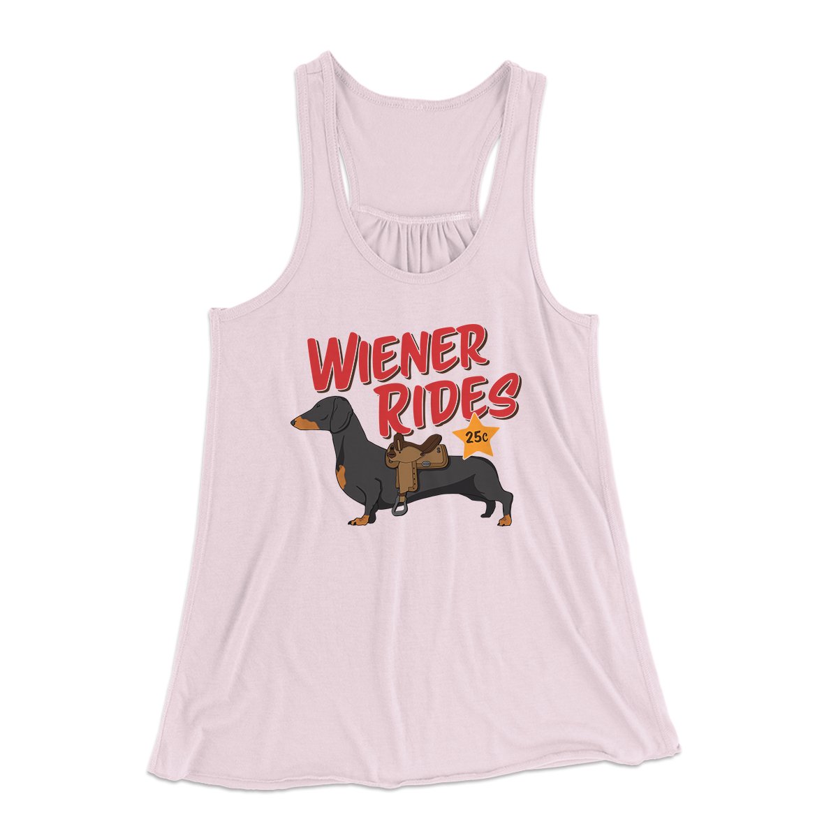 Wiener Rides Funny Women's Flowey Tank Top | Funny Shirt from Famous In Real Life