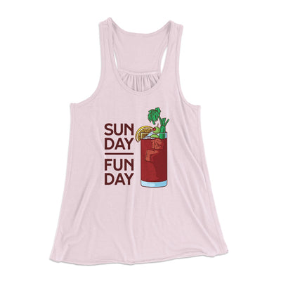 Sunday Funday Women's Flowey Tank Top Soft Pink | Funny Shirt from Famous In Real Life